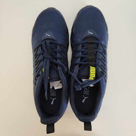 PUMA Mens Voltaic Evo Cross Trainer, Club Navy-PUMA Mens Black-Electric Lime, 11 main image 7